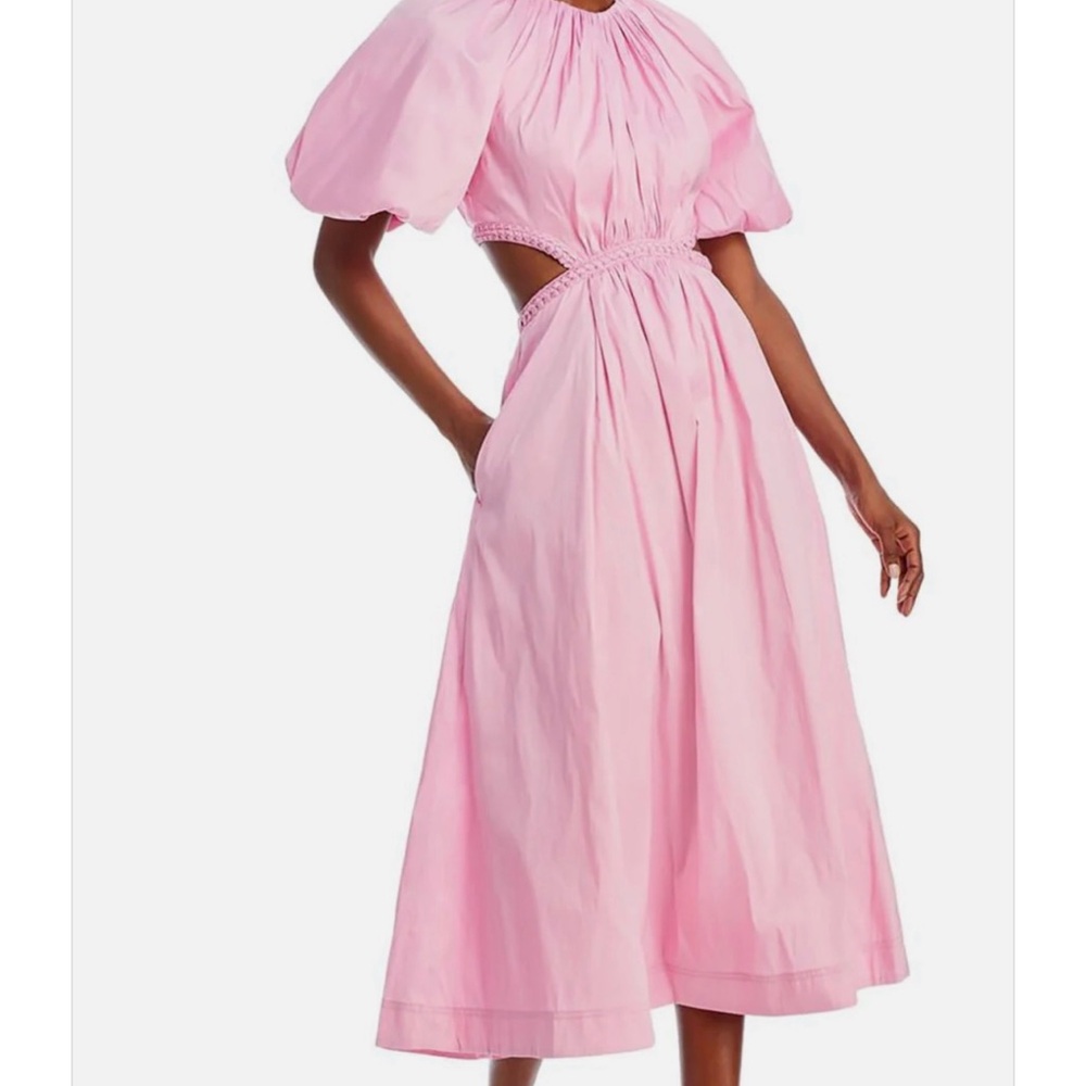 Aje Pink Cutout Midi Dress